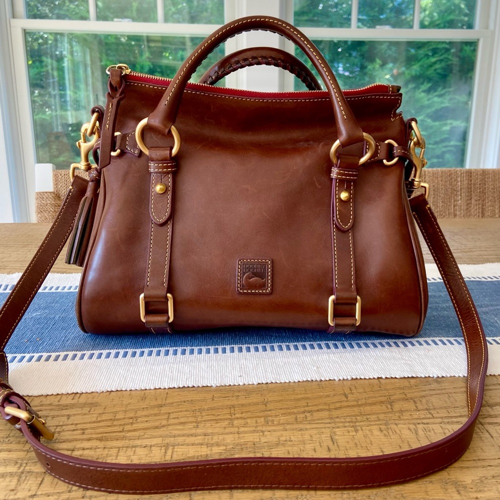 DOONEY & BURKE Florentine Tassel Satchel Chestnut